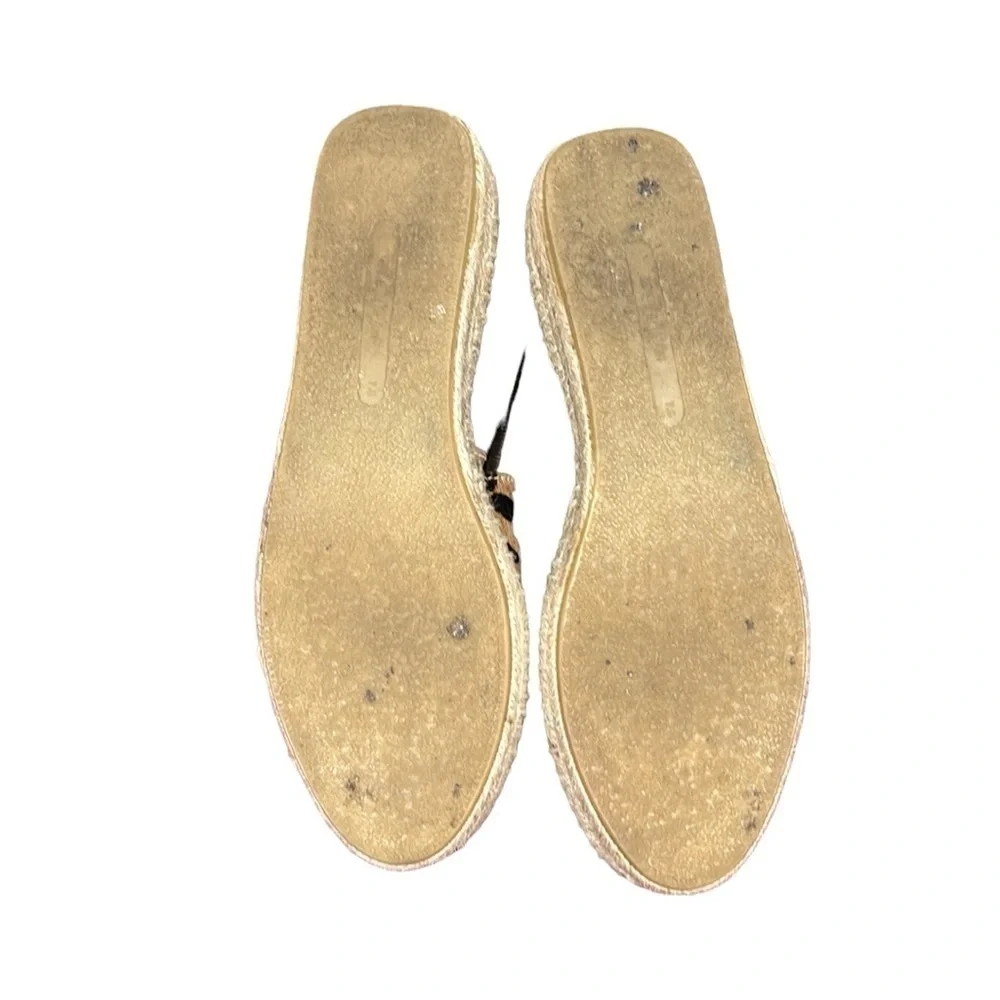 Picon Leopard Print Calf Hair Slip On Espadrille Sandals Size 7.5